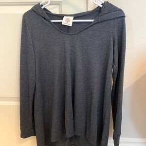 Grey Long Sleeve Shirt With a Hood